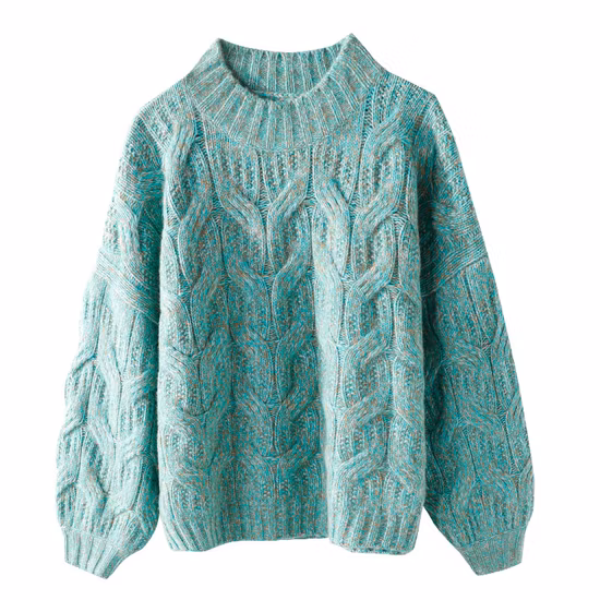 Ausgefallener modischer Kaschmirpullover mit langen Ärmeln